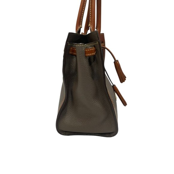 Dooney & Bourke Pebble Grain Elephant Gray and Brown Satchel Handbag 🐘 ❤️ - Picture 3 of 14